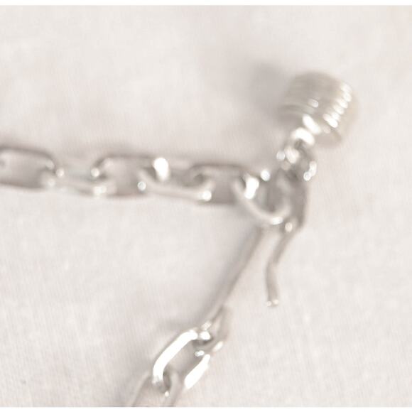 White Enamel On Silver Tone Leaf Choker Necklace - Picture 6 of 10